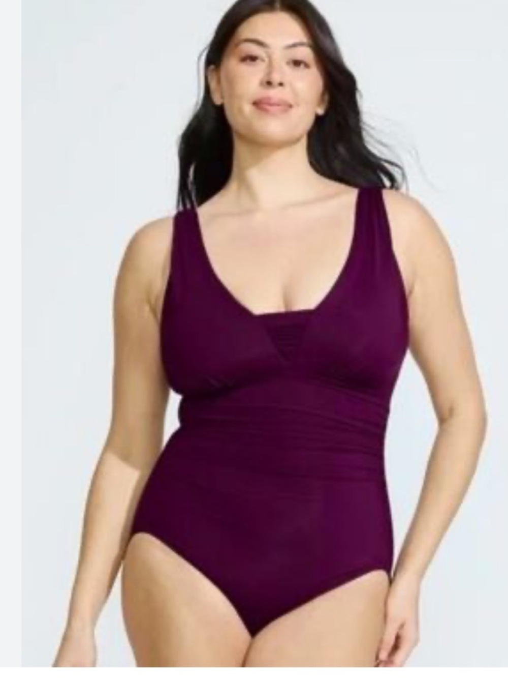 Land End Slender Tummy control Women's Purple One-Piece Swimsuit